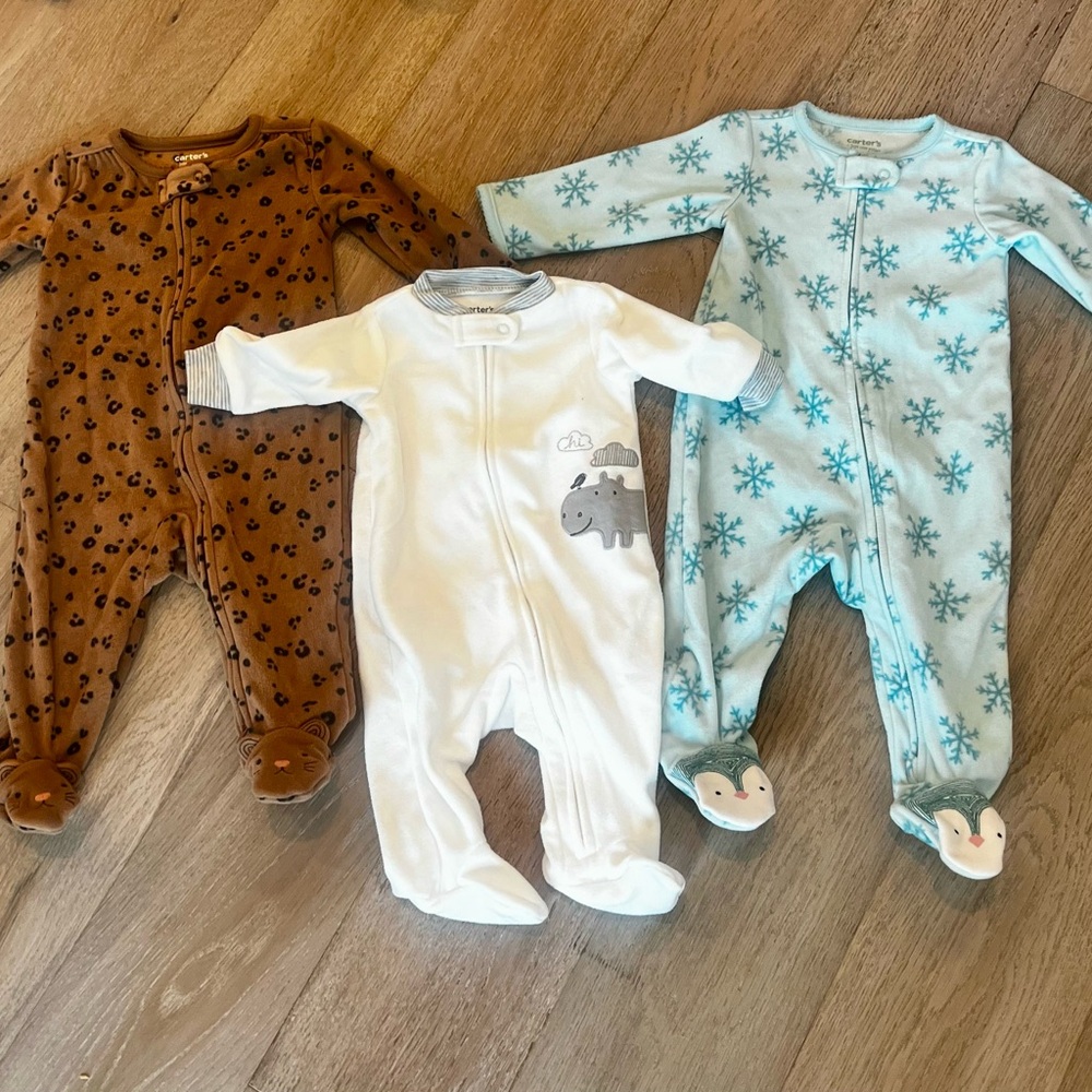 Bundle of 3 Carter's Footies Pajamas